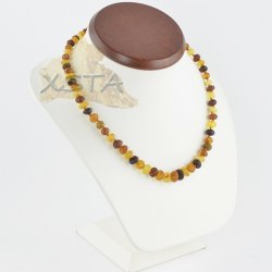 Amber necklace baroque raw multicolour
